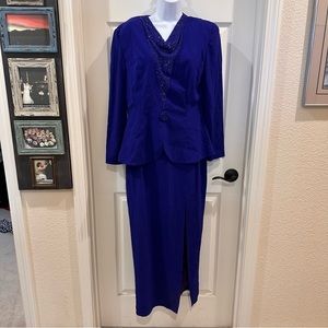 Daymor Brilliant Blue Vintage Couture Formal Dress 8